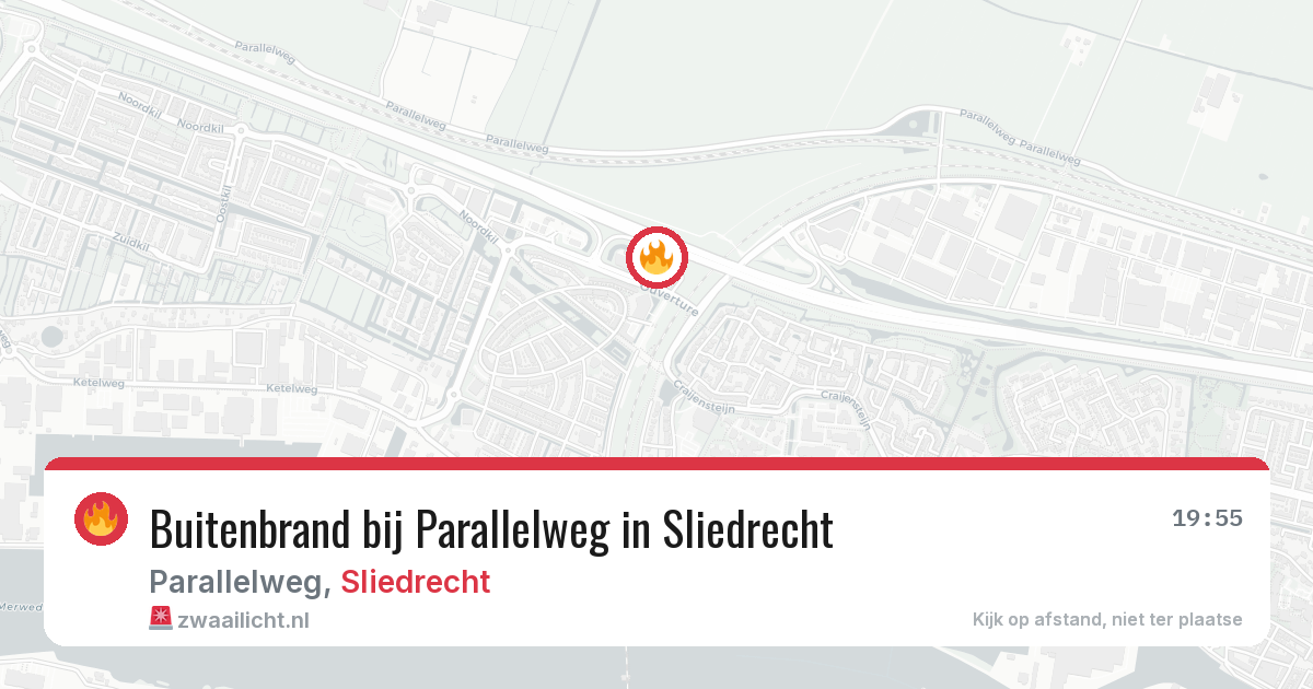 Buitenbrand bij Parallelweg in Sliedrecht — 9 jul 2026