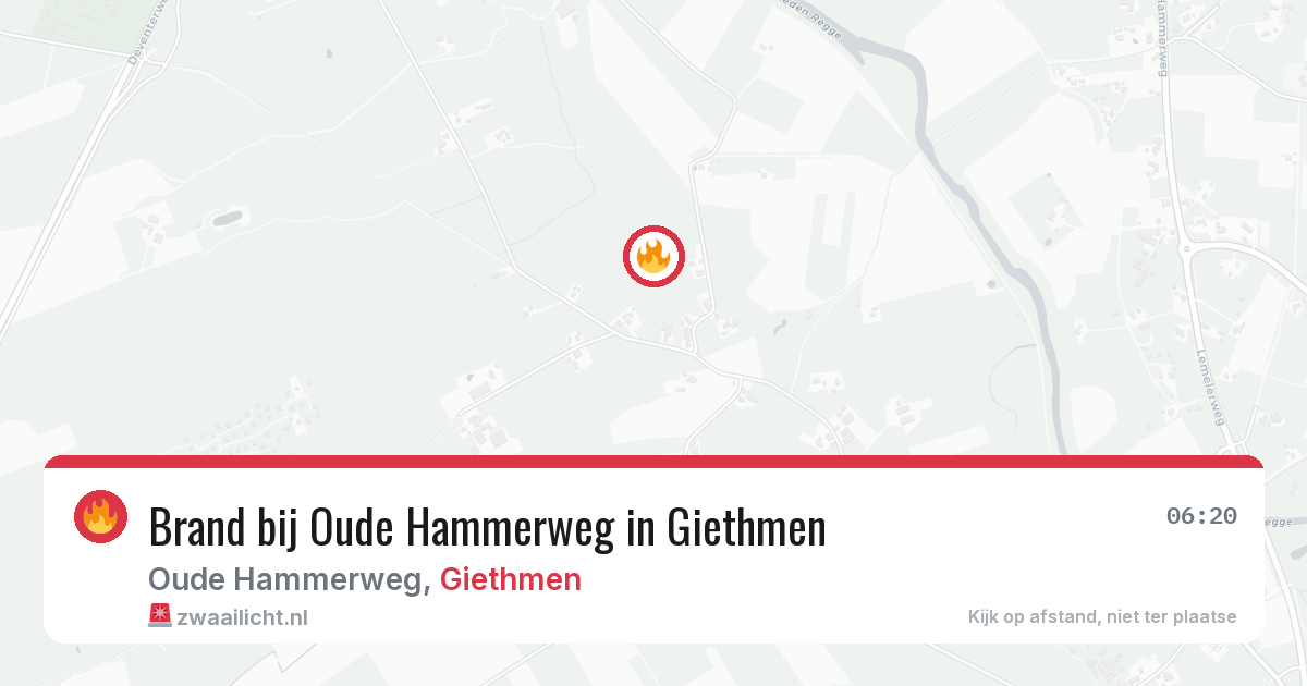 Brand bij Oude Hammerweg in Giethmen — 20 jun 2026