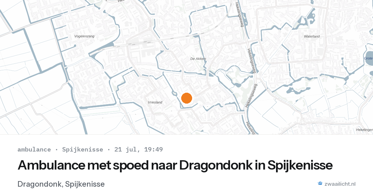 Ambulance met spoed naar Dragondonk in Spijkenisse — 21 jul 2026
