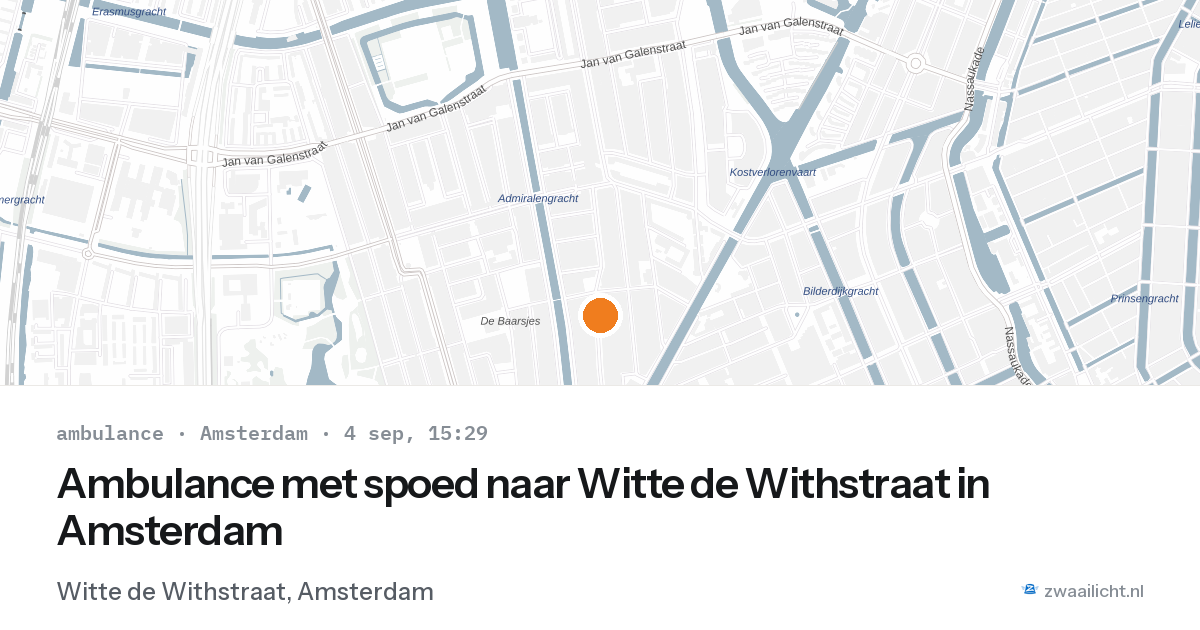 Ambulance met spoed naar Witte de Withstraat in Amsterdam — 4 sep 2026