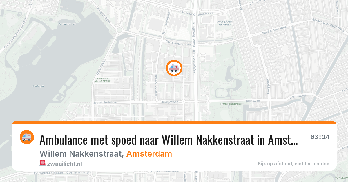 Ambulance met spoed naar Willem Nakkenstraat in Amsterdam — 6 mei 2026