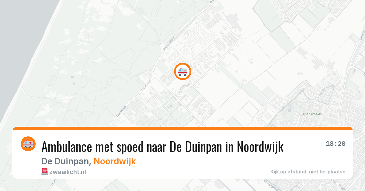 Ambulance met spoed naar De Duinpan in Noordwijk — 9 jun 2026