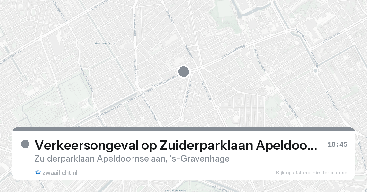 Verkeersongeval op Zuiderparklaan Apeldoornselaan in 's-Gravenhage — 30 jan 2026