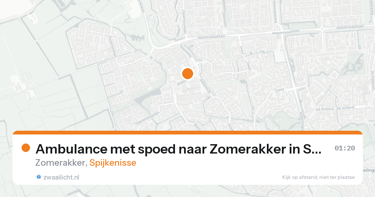Ambulance met spoed naar Zomerakker in Spijkenisse — 17 aug 2026