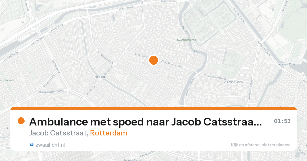 Ambulance met spoed naar Jacob Catsstraat in Rotterdam — 21 aug 2026