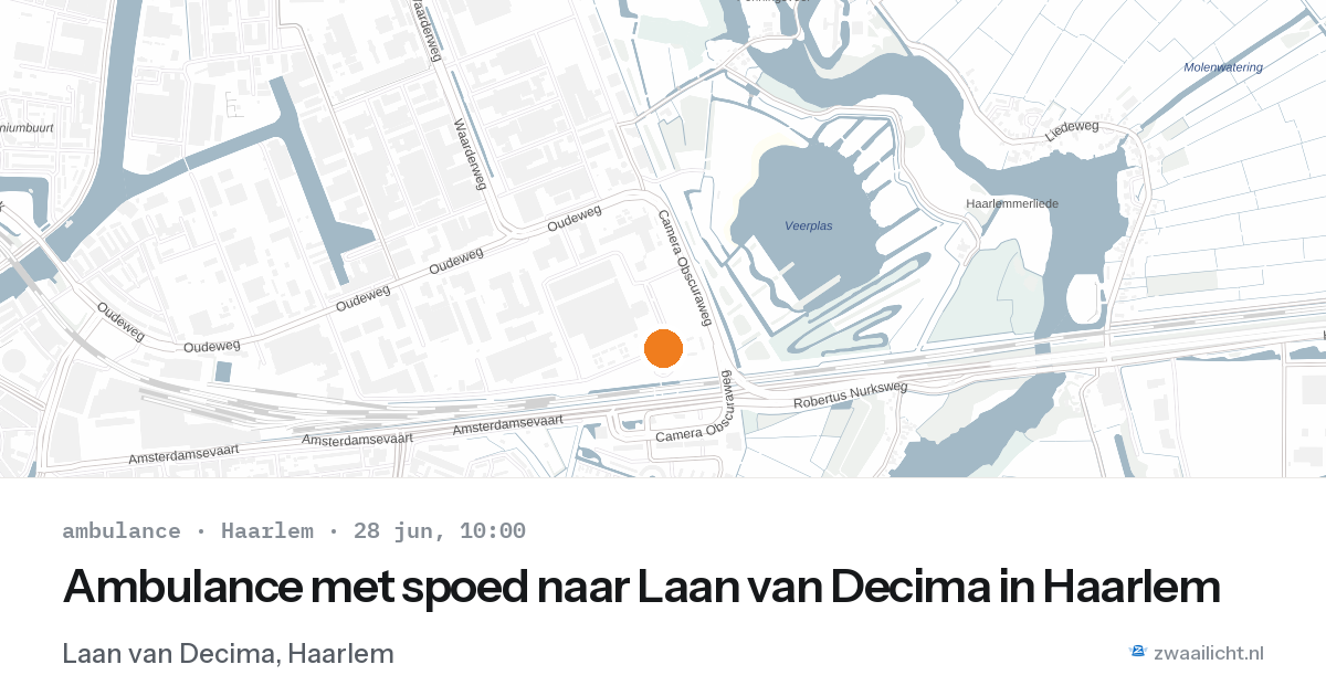 Ambulance met spoed naar Laan van Decima in Haarlem — 28 jun 2026