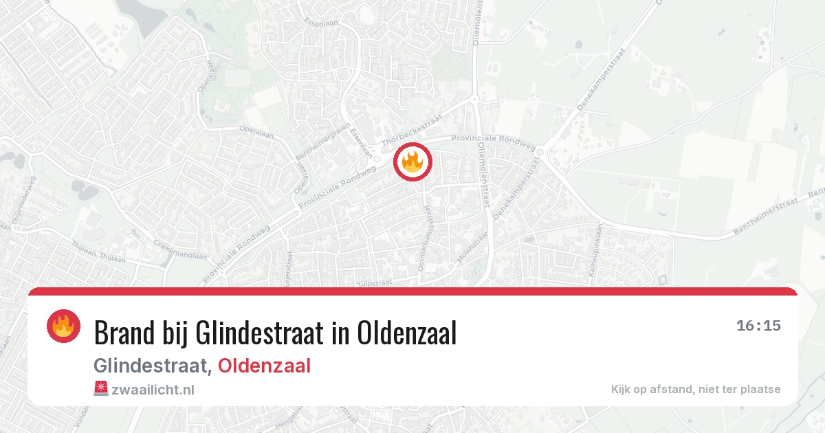 Brand bij Glindestraat in Oldenzaal — 2 aug 2026