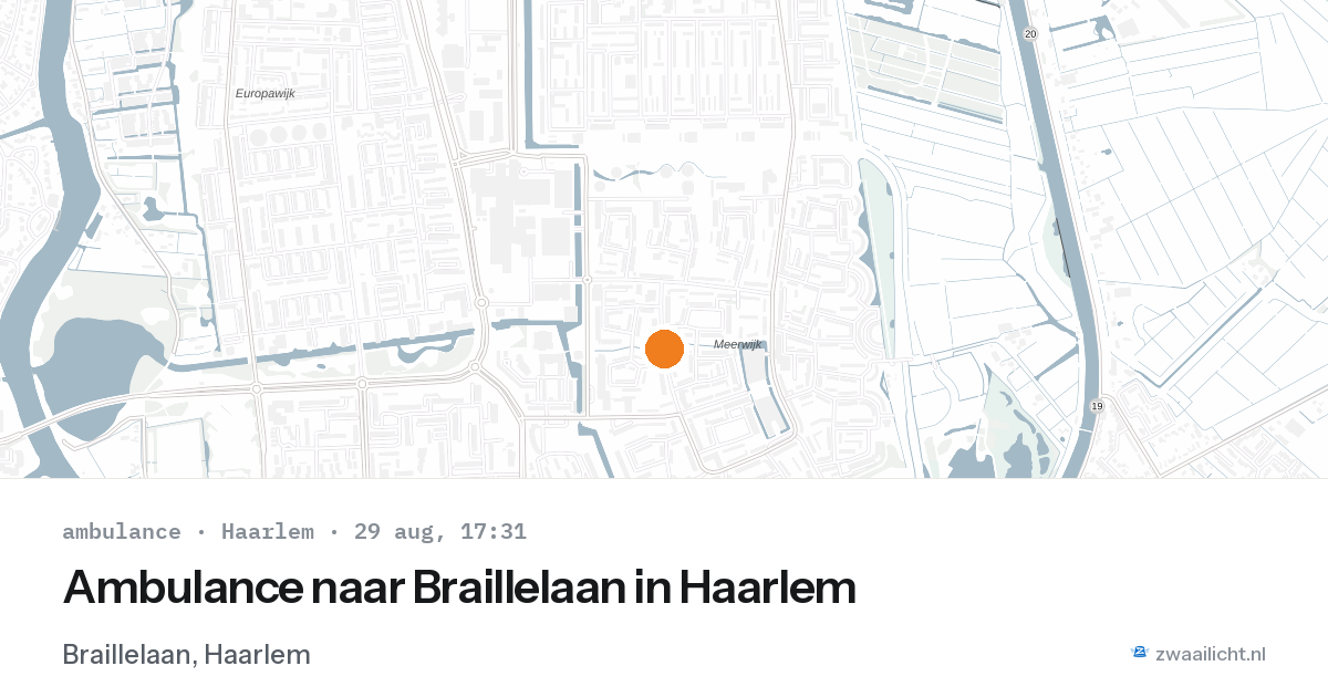 Ambulance naar Braillelaan in Haarlem — 29 aug 2026
