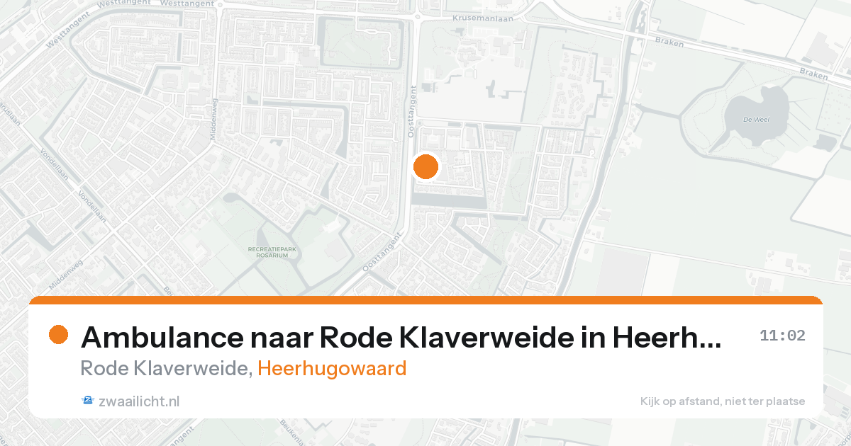 Ambulance naar Rode Klaverweide in Heerhugowaard — 16 aug 2026
