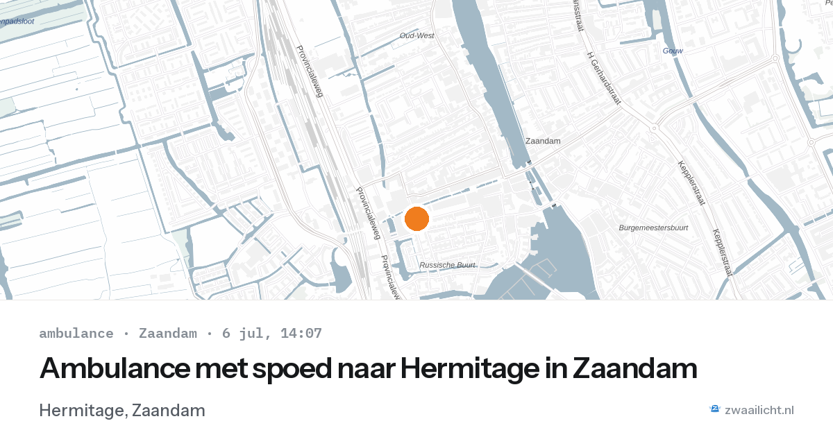 Ambulance met spoed naar Hermitage in Zaandam — 6 jul 2026