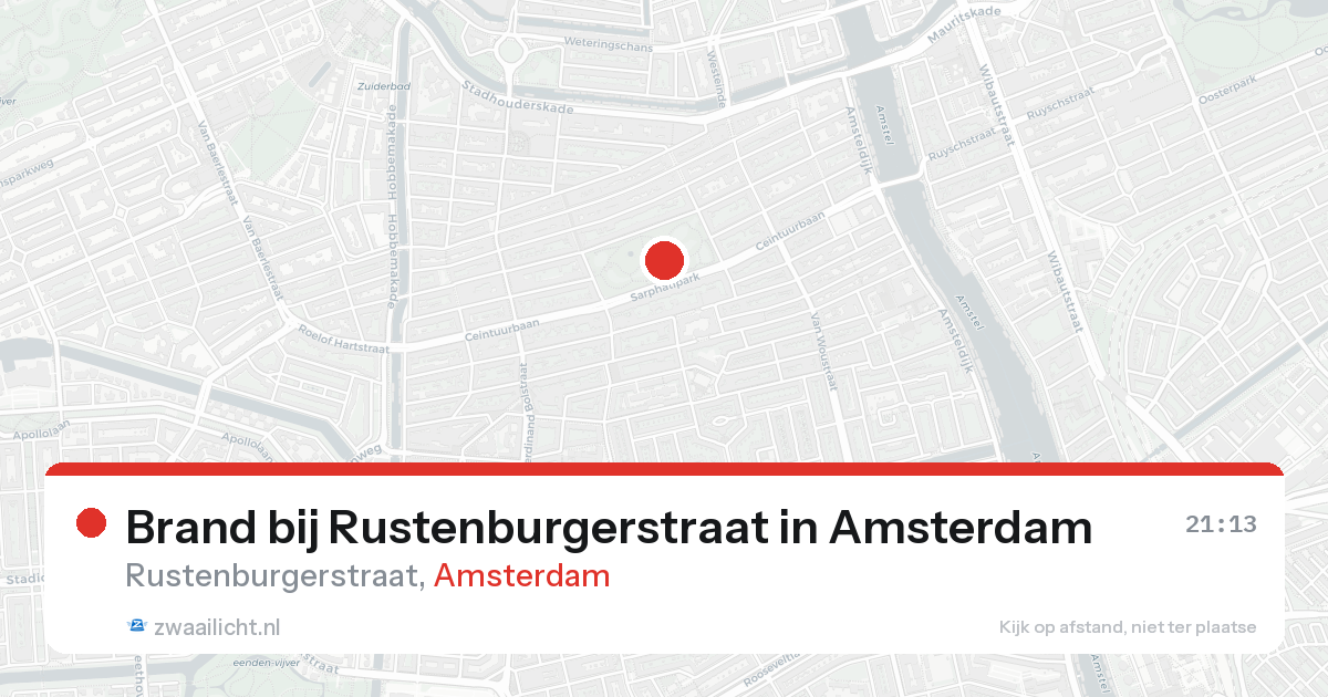 Brand bij Rustenburgerstraat in Amsterdam — 20 aug 2026