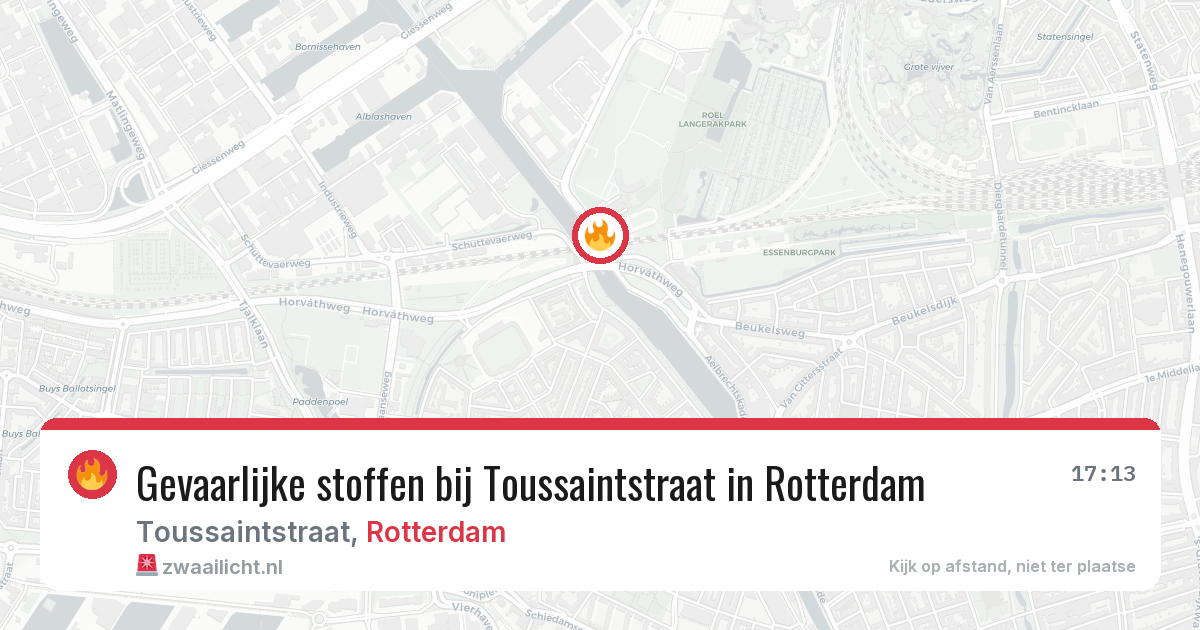 Gevaarlijke stoffen bij Toussaintstraat in Rotterdam — 4 apr 2026