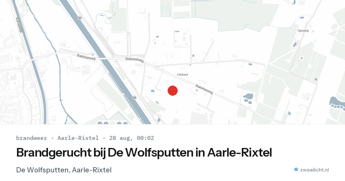 Brandgerucht bij De Wolfsputten in Aarle-Rixtel — 27 aug 2026