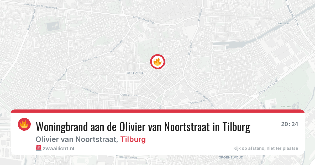 Woningbrand aan de Olivier van Noortstraat in Tilburg — 27 apr 2026