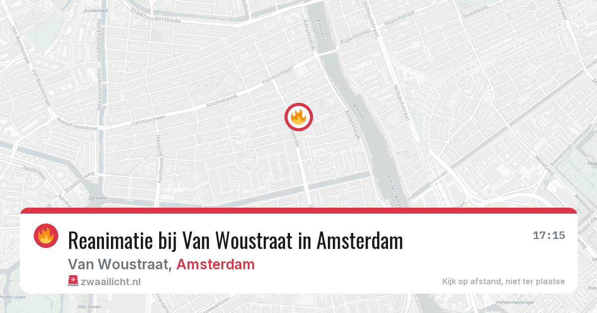 Reanimatie bij Van Woustraat in Amsterdam — 20 mrt 2026