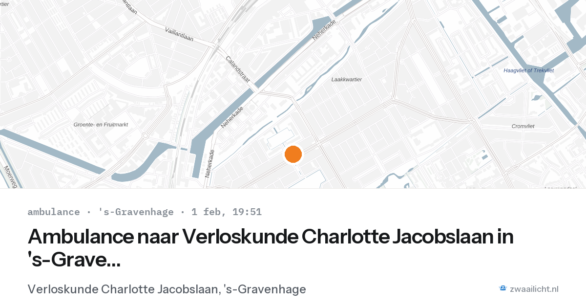 Ambulance naar Verloskunde Charlotte Jacobslaan in 's-Gravenhage — 1 feb 2026