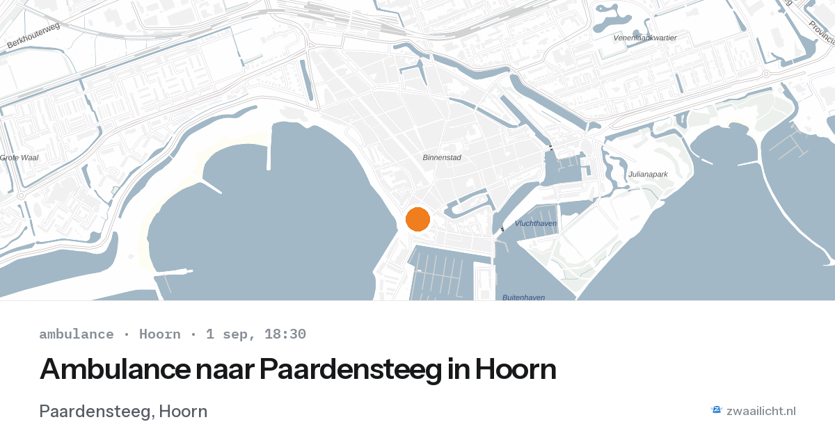 Ambulance naar Paardensteeg in Hoorn — 1 sep 2026