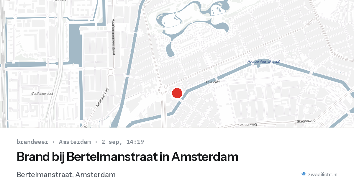Brand bij Bertelmanstraat in Amsterdam — 2 sep 2026