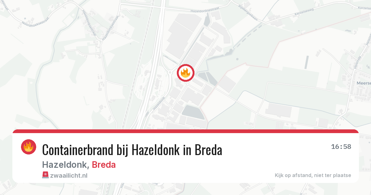Containerbrand bij Hazeldonk in Breda — 25 apr 2026