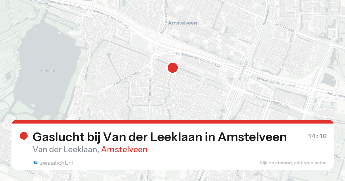 Gaslucht bij Van der Leeklaan in Amstelveen — 4 jun 2026
