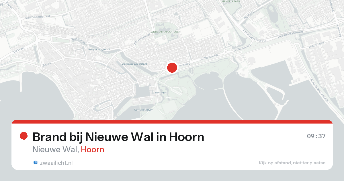 Brand bij Nieuwe Wal in Hoorn — 24 aug 2026