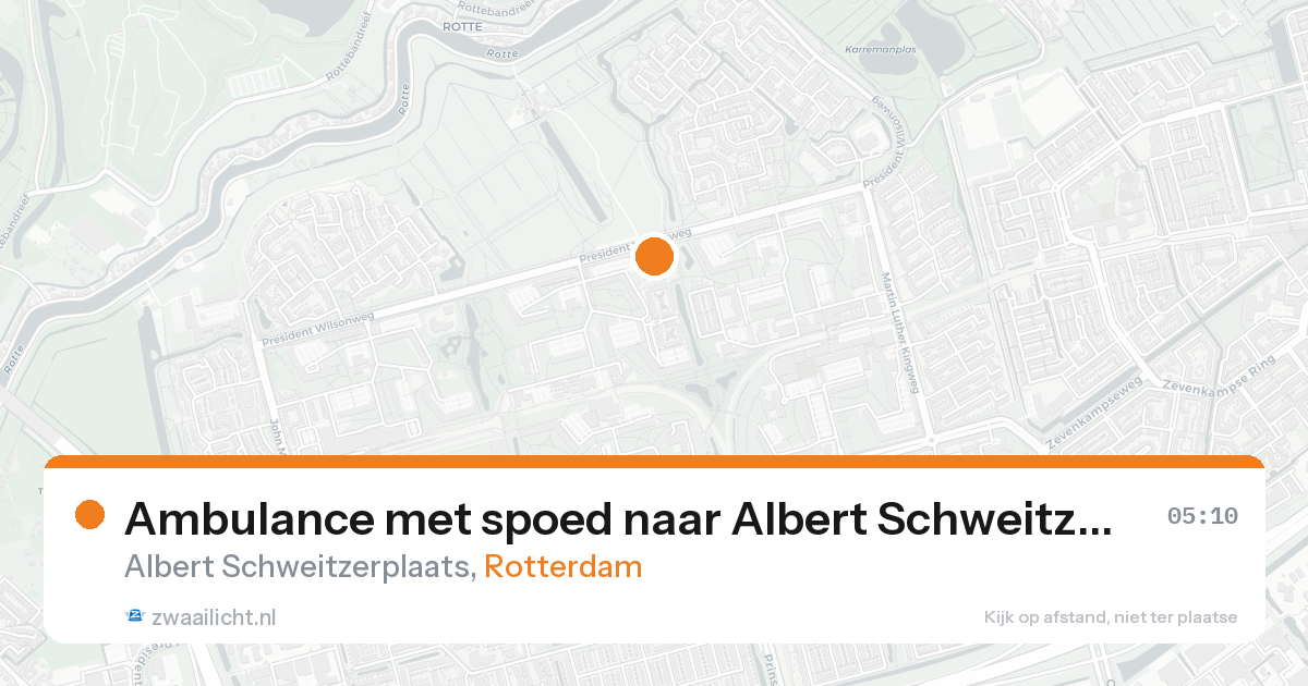 Ambulance met spoed naar Albert Schweitzerplaats in Rotterdam — 21 aug 2026