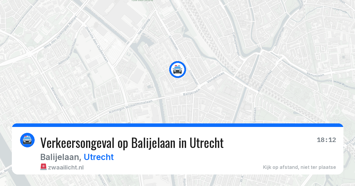 Verkeersongeval op Balijelaan in Utrecht — 19 jan 2026