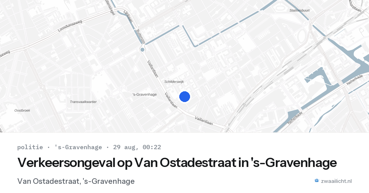 Verkeersongeval op Van Ostadestraat in 's-Gravenhage — 28 aug 2026
