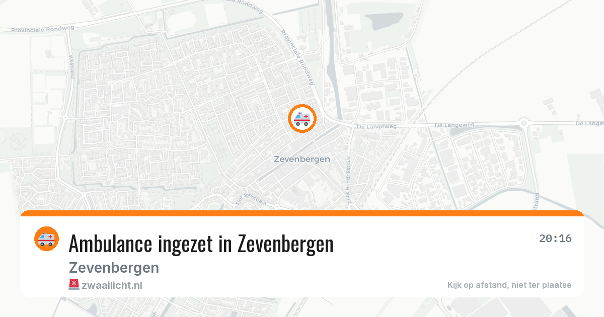 Ambulance ingezet in Zevenbergen — 9 apr 2026