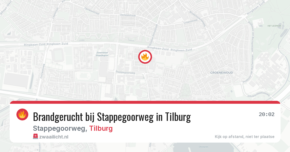 Brandgerucht bij Stappegoorweg in Tilburg — 24 mrt 2026
