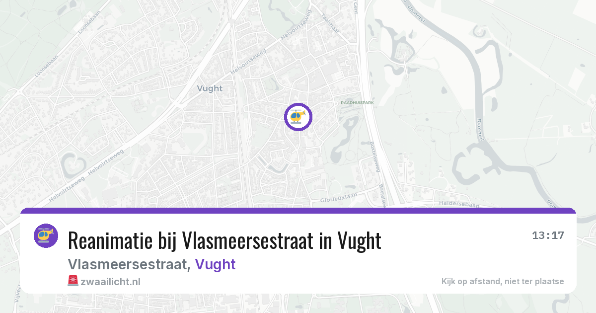 Reanimatie bij Vlasmeersestraat in Vught — 30 jul 2026