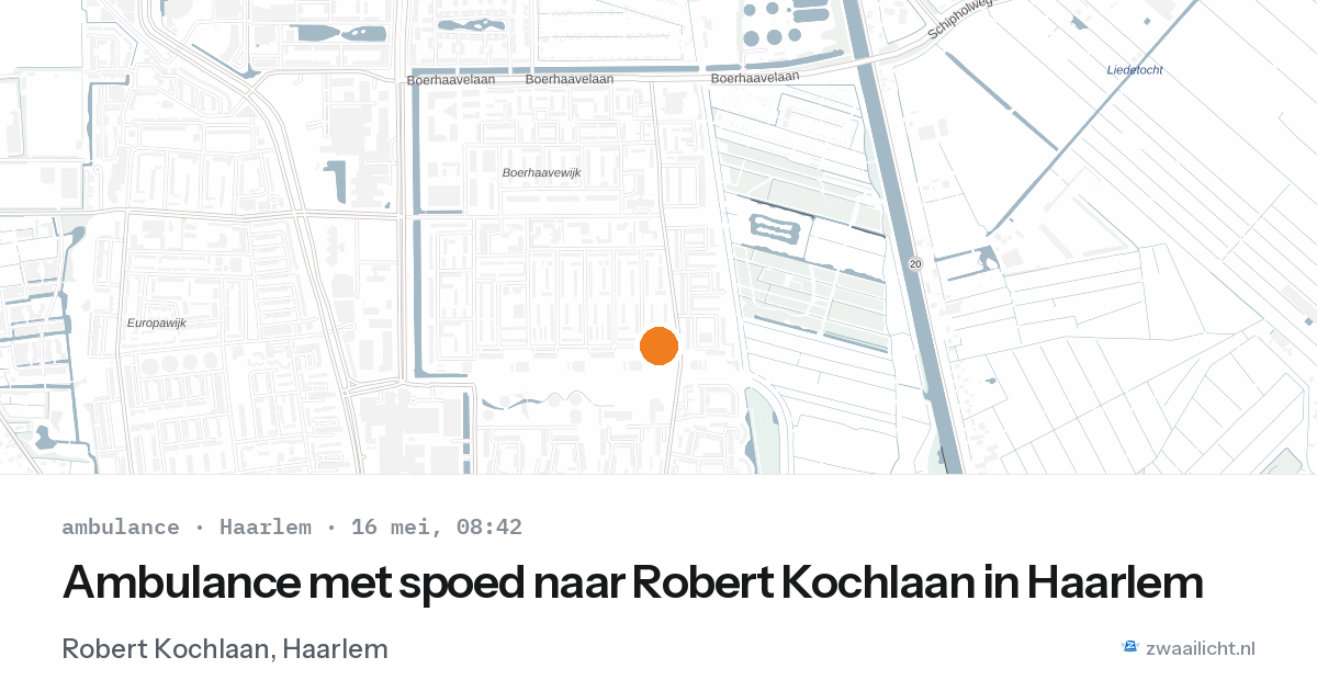 Ambulance met spoed naar Robert Kochlaan in Haarlem — 16 mei 2026