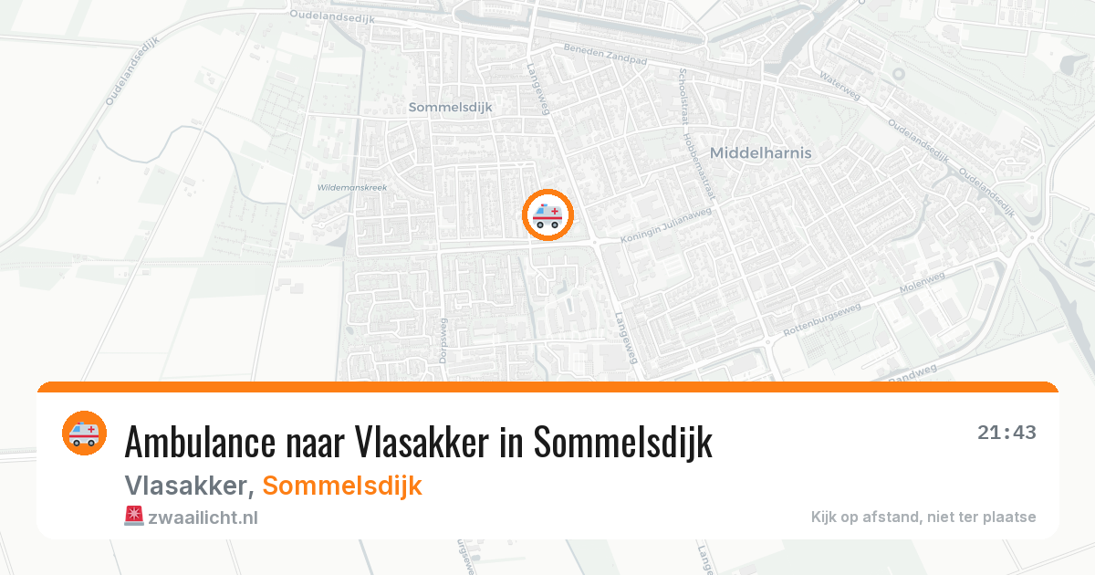 Ambulance naar Vlasakker in Sommelsdijk — 4 aug 2026