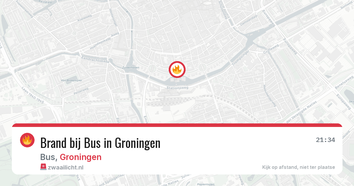 Brand bij Bus in Groningen — 12 jun 2026