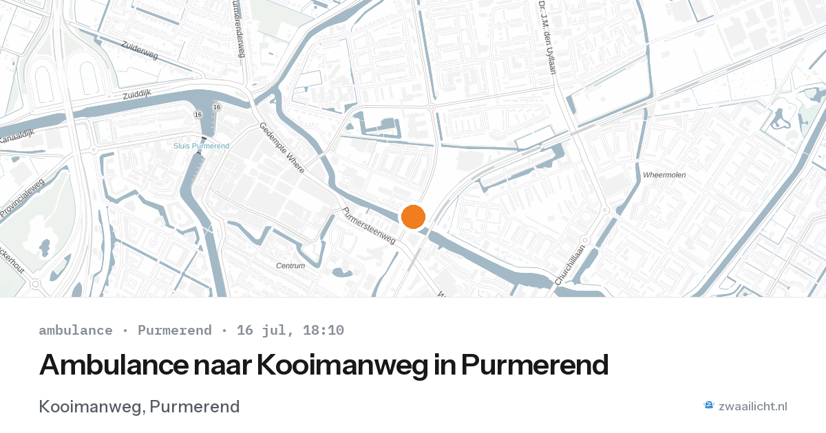 Ambulance naar Kooimanweg in Purmerend — 16 jul 2026