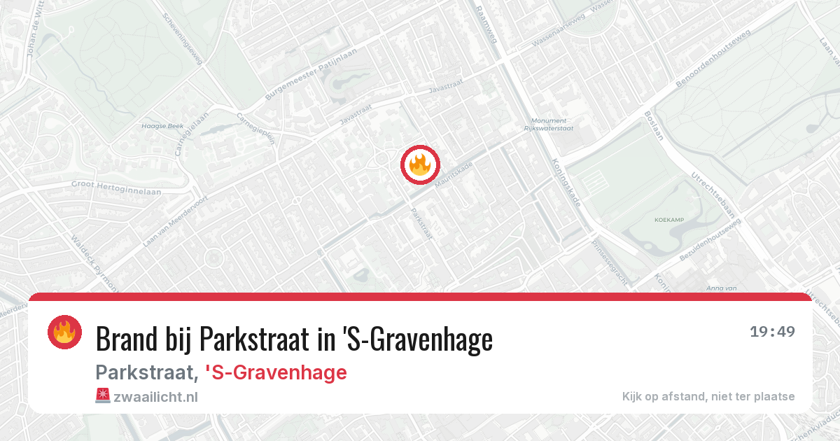 Brand bij Parkstraat in 'S-Gravenhage — 26 jun 2026