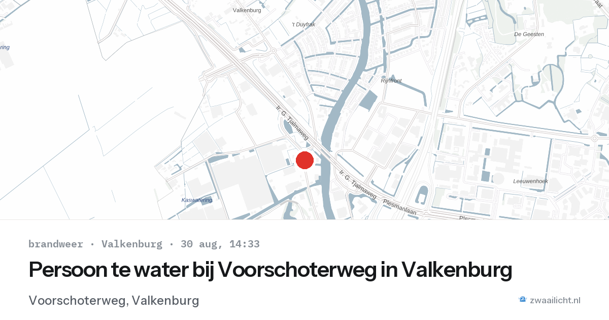 Persoon te water bij Voorschoterweg in Valkenburg — 30 aug 2026