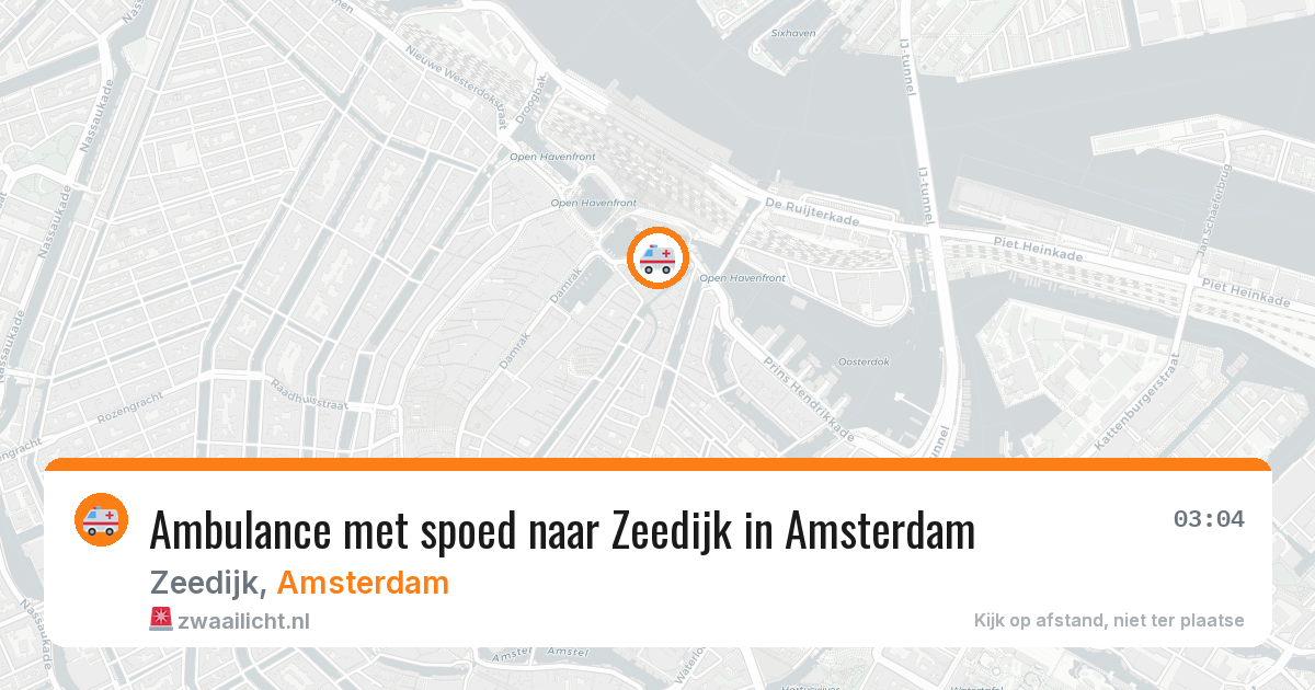 Ambulance met spoed naar Zeedijk in Amsterdam — 14 aug 2026
