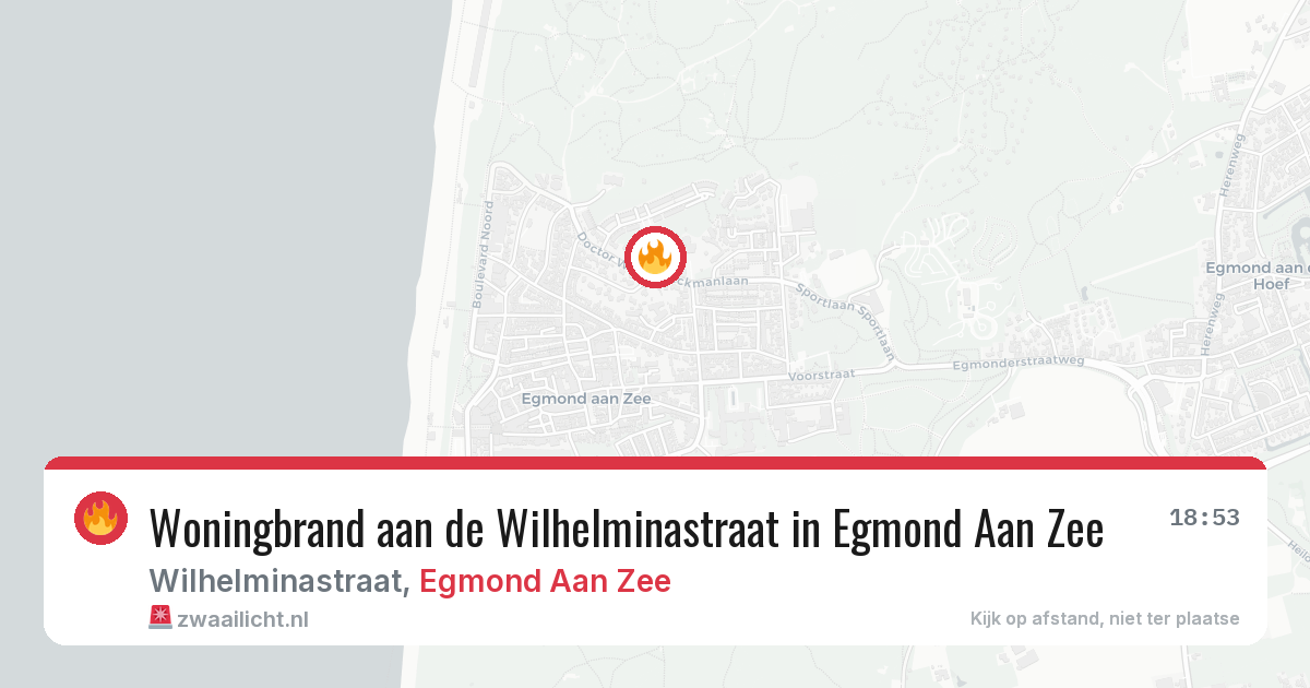 Woningbrand aan de Wilhelminastraat in Egmond Aan Zee — 27 mrt 2026