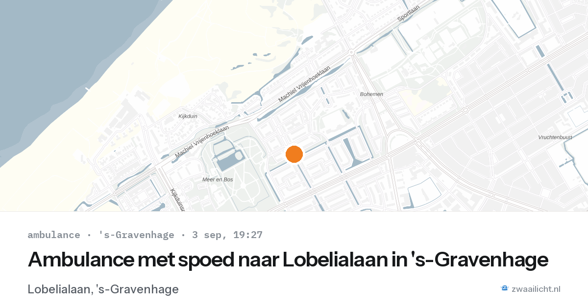 Ambulance met spoed naar Lobelialaan in 's-Gravenhage — 3 sep 2026