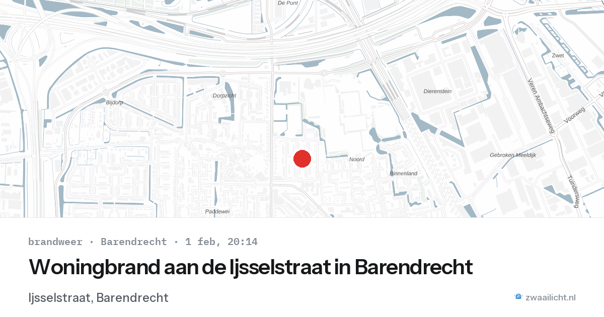 Woningbrand aan de Ijsselstraat in Barendrecht — 1 feb 2026