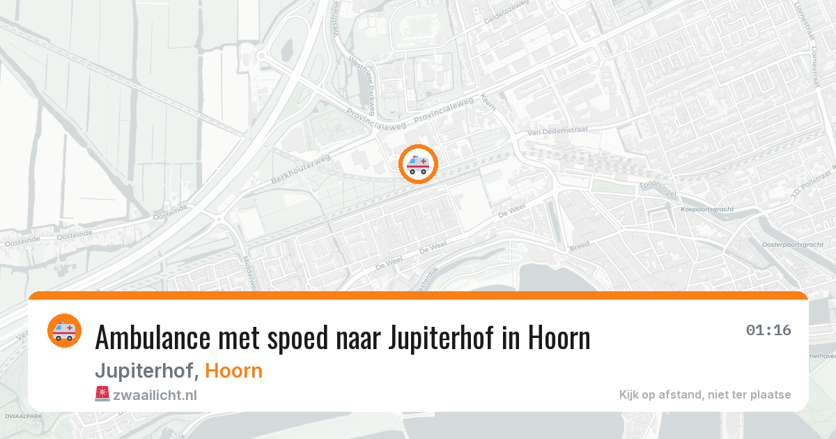 Ambulance met spoed naar Jupiterhof in Hoorn — 15 apr 2026