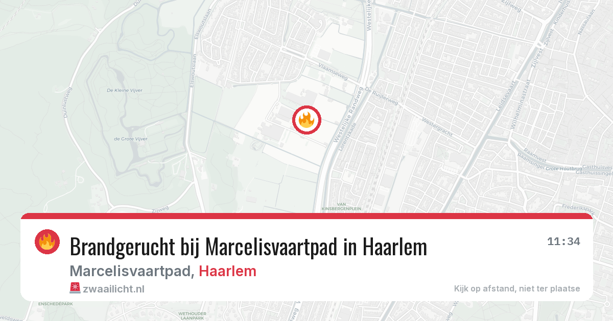Brandgerucht bij Marcelisvaartpad in Haarlem — 13 jun 2026