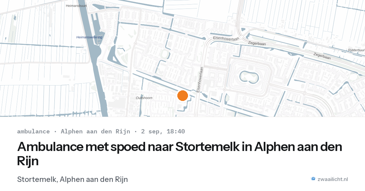 Ambulance met spoed naar Stortemelk in Alphen aan den Rijn — 2 sep 2026