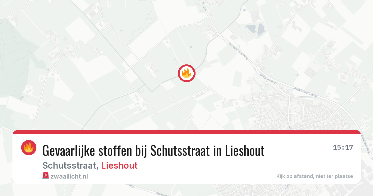 Gevaarlijke stoffen bij Schutsstraat in Lieshout — 10 aug 2026