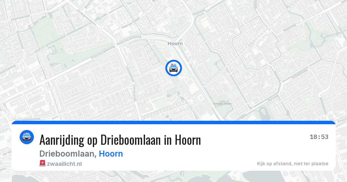 Aanrijding op Drieboomlaan in Hoorn — 14 mrt 2026
