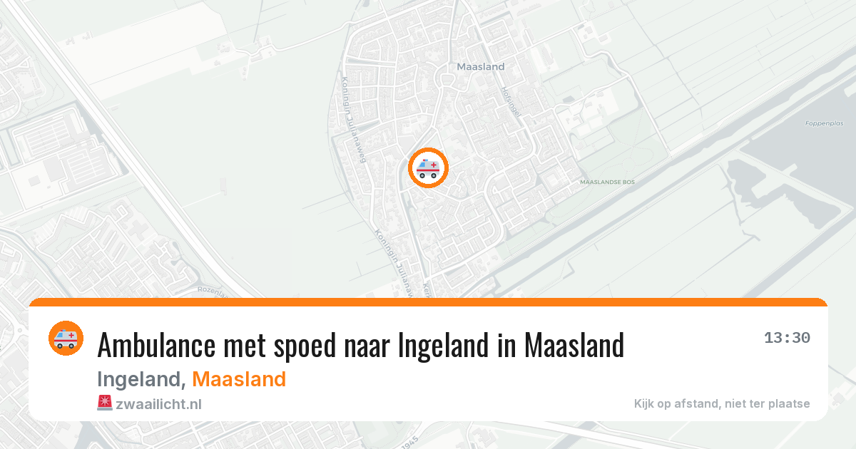 Ambulance met spoed naar Ingeland in Maasland — 7 aug 2026