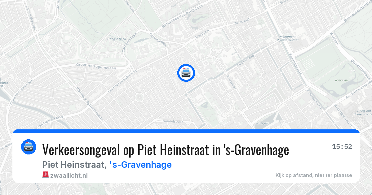 Verkeersongeval op Piet Heinstraat in 's-Gravenhage — 11 jun 2026