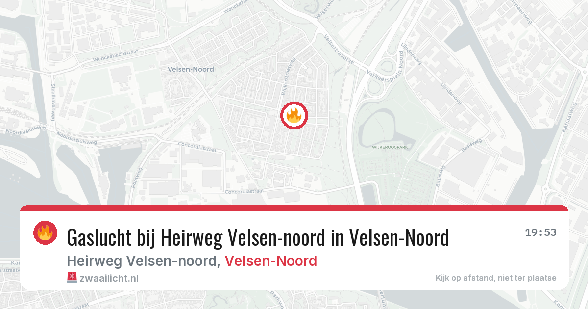 Gaslucht bij Heirweg Velsen-noord in Velsen-Noord — 19 jun 2026