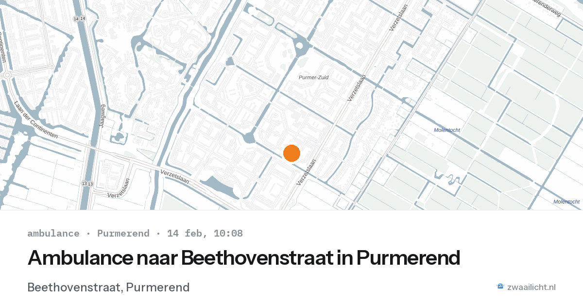 Ambulance naar Beethovenstraat in Purmerend — 14 feb 2026